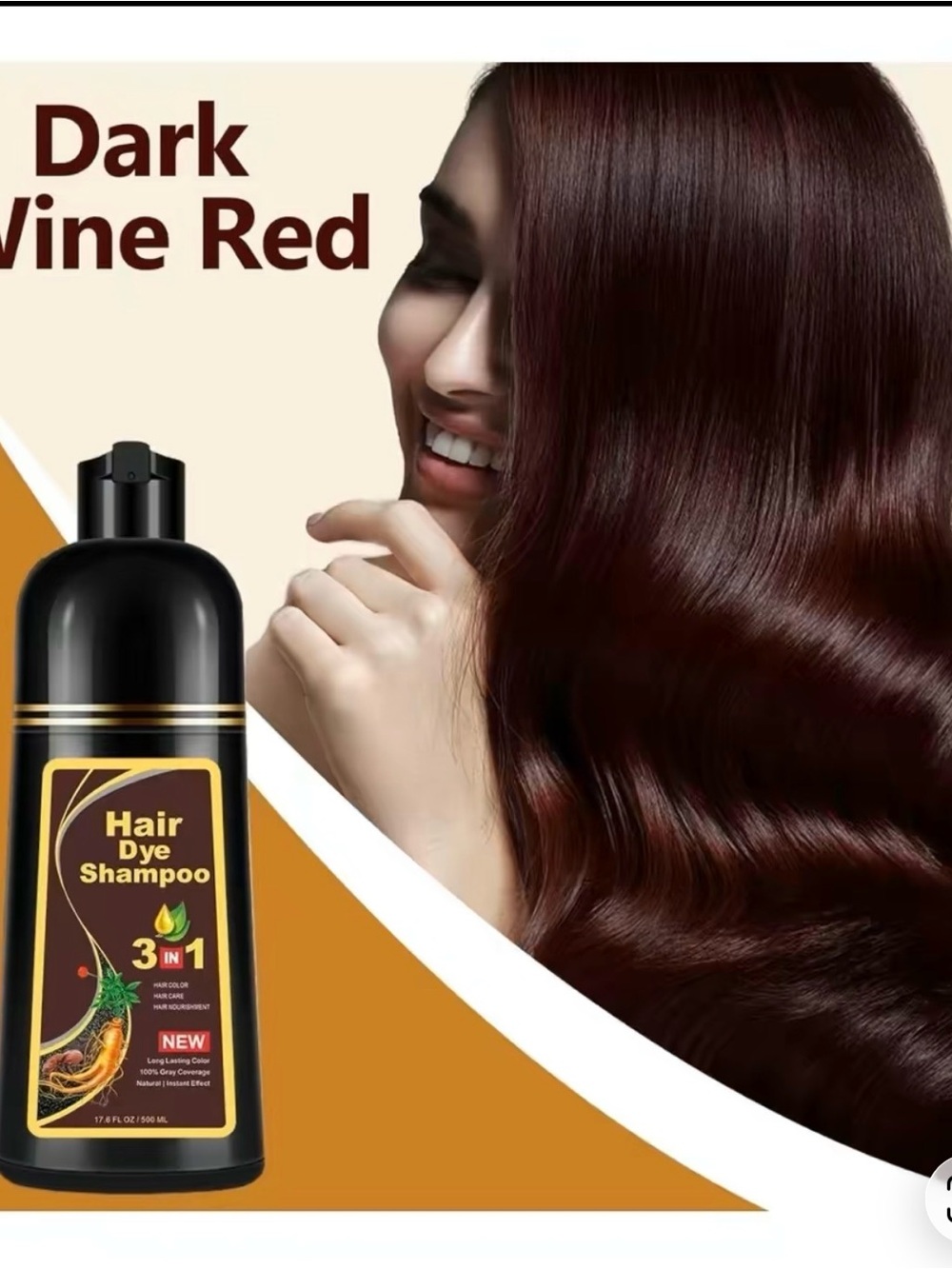 Hair Dye Shampoo 3-in-1 — Dark Vine Red